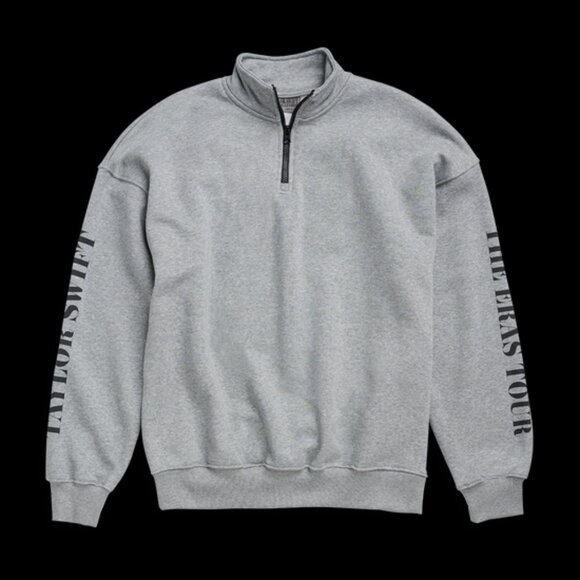 TAYLOR SWIFT | THE ERAS INTERNATIONAL TOUR GREY QUARTER ZIP |S|M| TTPD - Picture 1 of 6